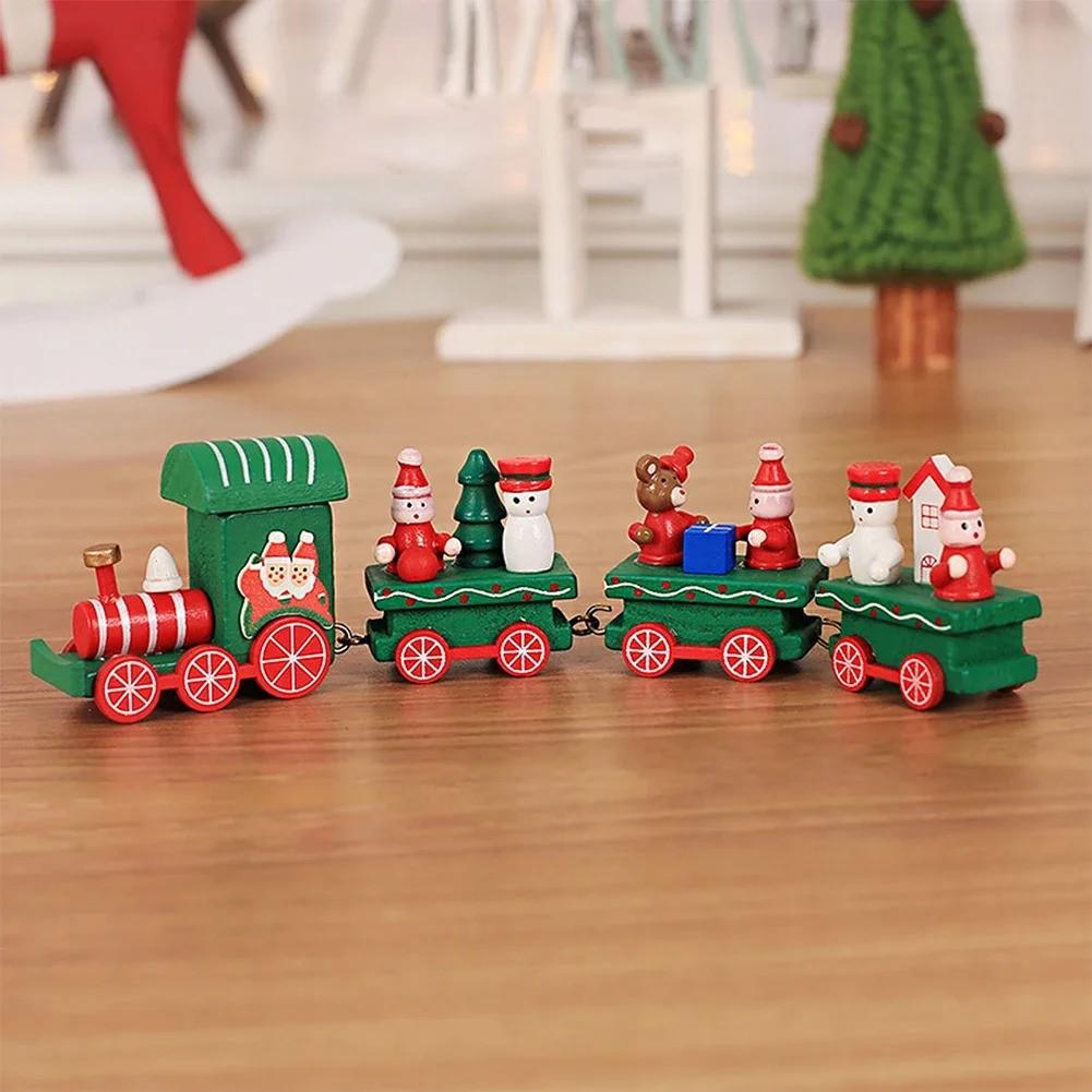 Wooden Christmas Train Decorations Santa Claus/Snowman/Bear Decorations Party