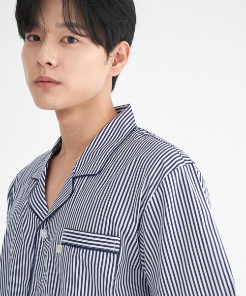 [May Flower] Men's Block Style Short Sleeve Pure Cotton Plus Size Pajama Set [Shipped from Korea] 100% Authentic