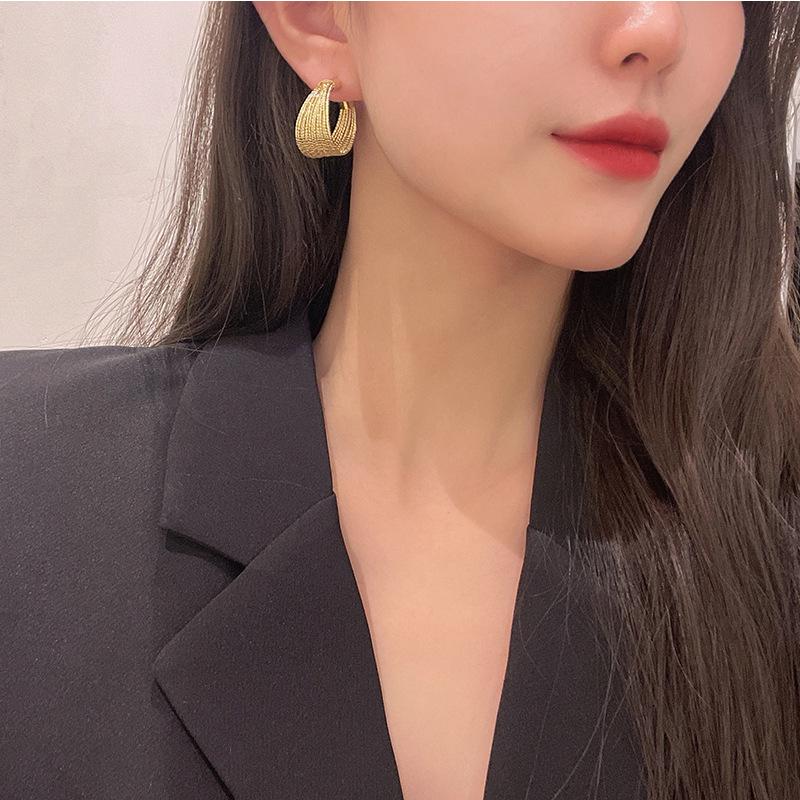 S925 Silver Needle European-American Exaggerated Design Hoops - 2023 New Niche Luxury Earrings