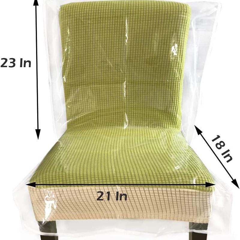 PVC Chair Covers Transparent Waterproof Dustproof Anti-Scratch Chairs Protective Seat Covers Slipcovers for Home Dining Room New