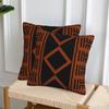 Rust Colored African Mudcloth 2 Pcs Square Pillowcase Pillow Cover Cushion Zip Decorative Comfort Throw Pillow For Living Room
