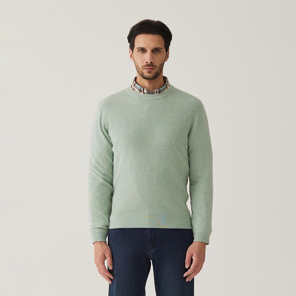 FERRAROMILANO Front Texture Round Knit Mint (Amsftsr10120)