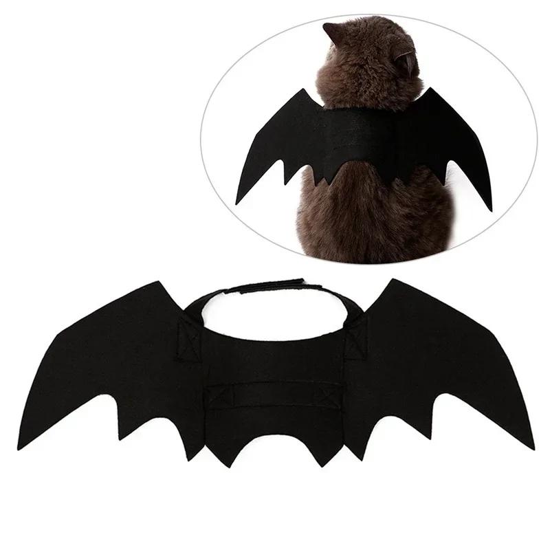 Halloween Cute Pet Clothes Black Bat Wings Harness Costume Cosplay Cat Dog Halloween Party for Pet Supplies Cosplays