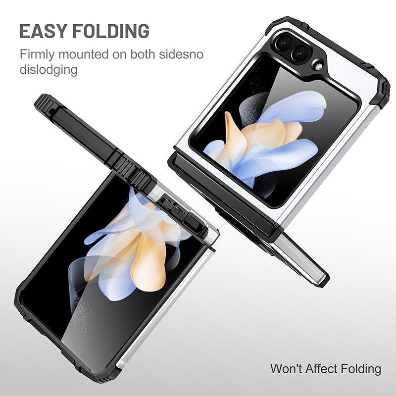 Fashion Protable Ring Ring Bag Case for Samsung Galaxy Z Flip5 Flip 5 Zflip5 5G Strong Armor Cover Capa