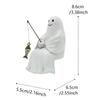 Halloween Decoration Skeleton Fish Statue Spooky Halloween Garden Decor Skeleton Fisherman Statue Witch Fishing for Outdoor