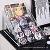Acrylic Badge Display Stand with Transparent Tiered Shelves for Desktop Badge Storage