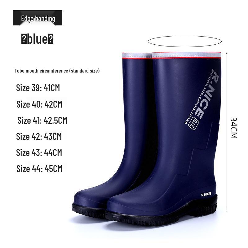 Men's British-Style Non-Slip Warm Rain Boots - 2024 Korean-Inspired Comfortable Long Boots