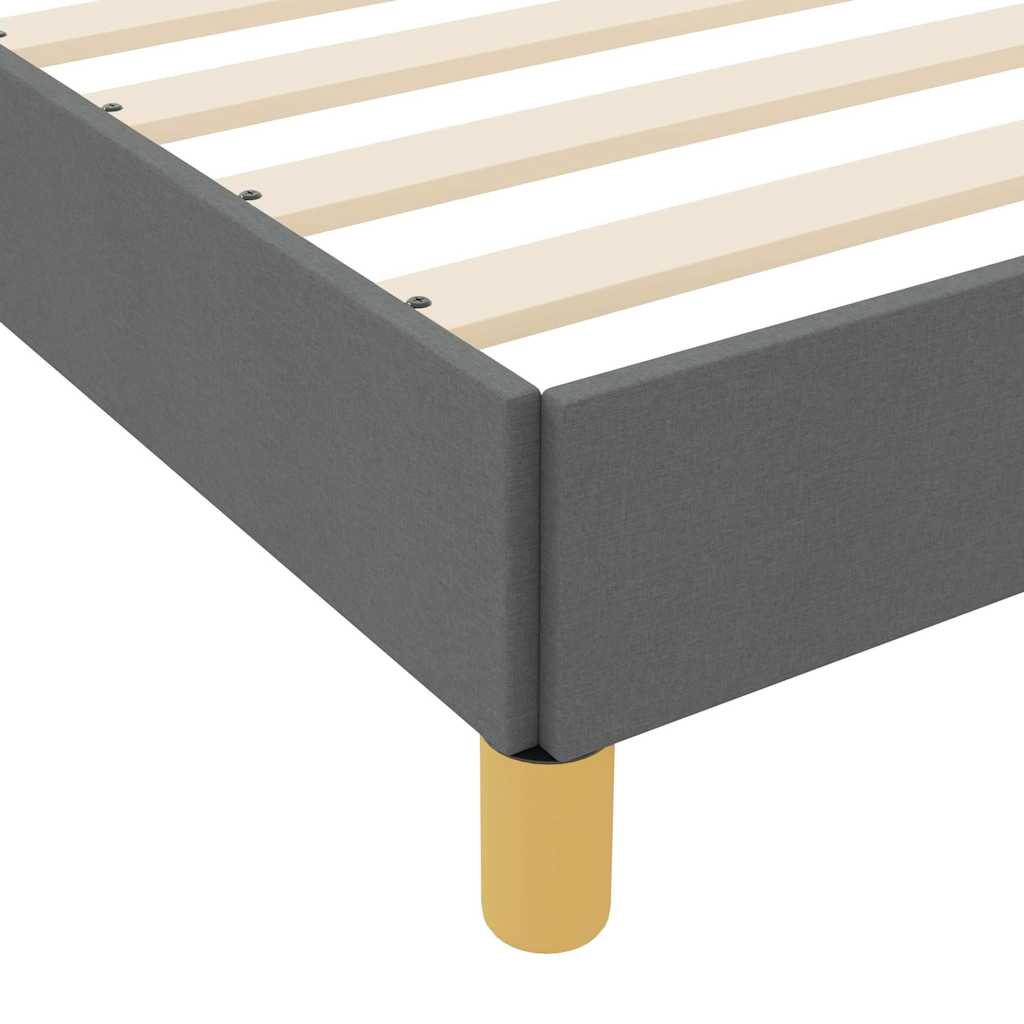 Box Spring Bed with Mattress Dark Gray 120 x 190 cm Fabric