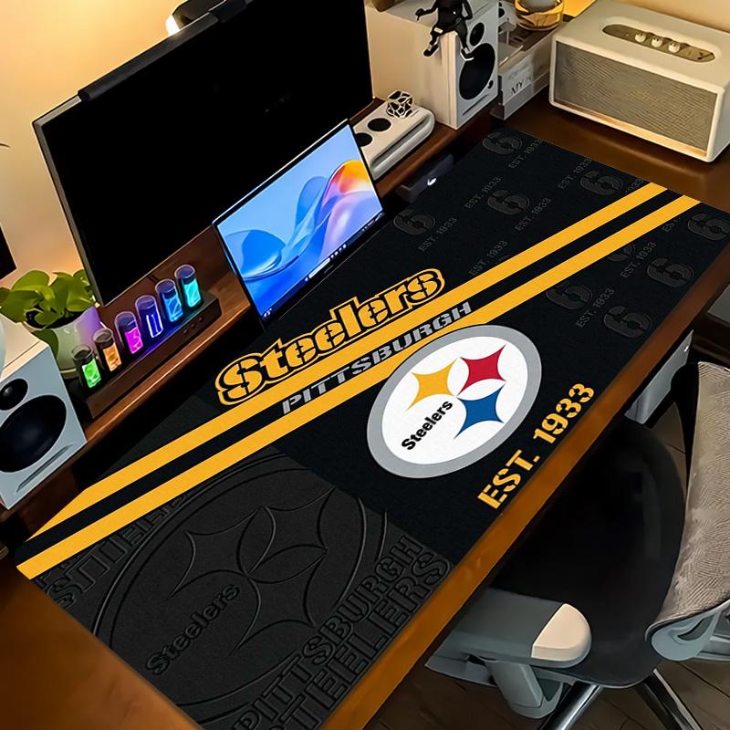 Pittsburgh Steelers Logo Color Mouse Pad Large Gaming Table Cushion Non-slip Laptop Tablet Big Mousepad XXL Mat Mini PC Playmat With Lock edge