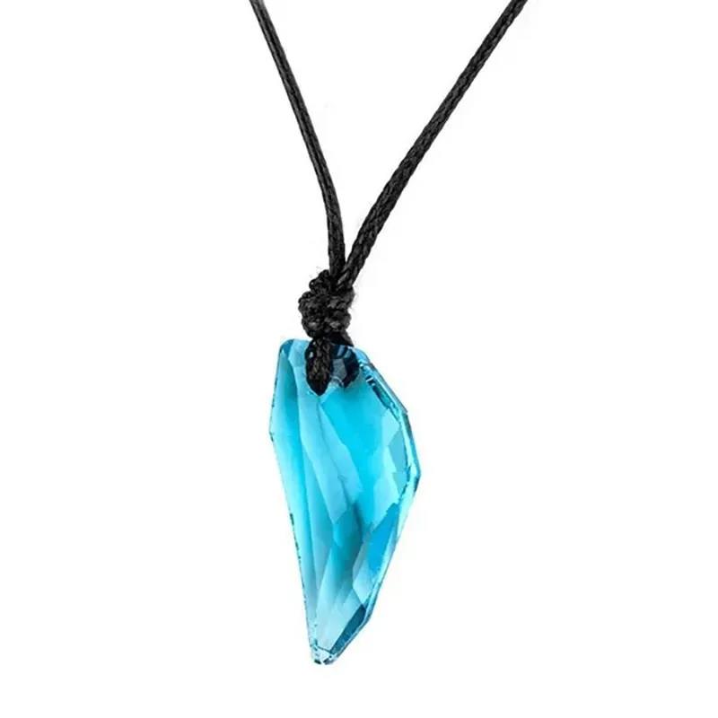 Ready Stocked Crystal Wolf Tooth Wax Rope Pendant Couple Necklace New Fashion Unisex JewelryHot Sell