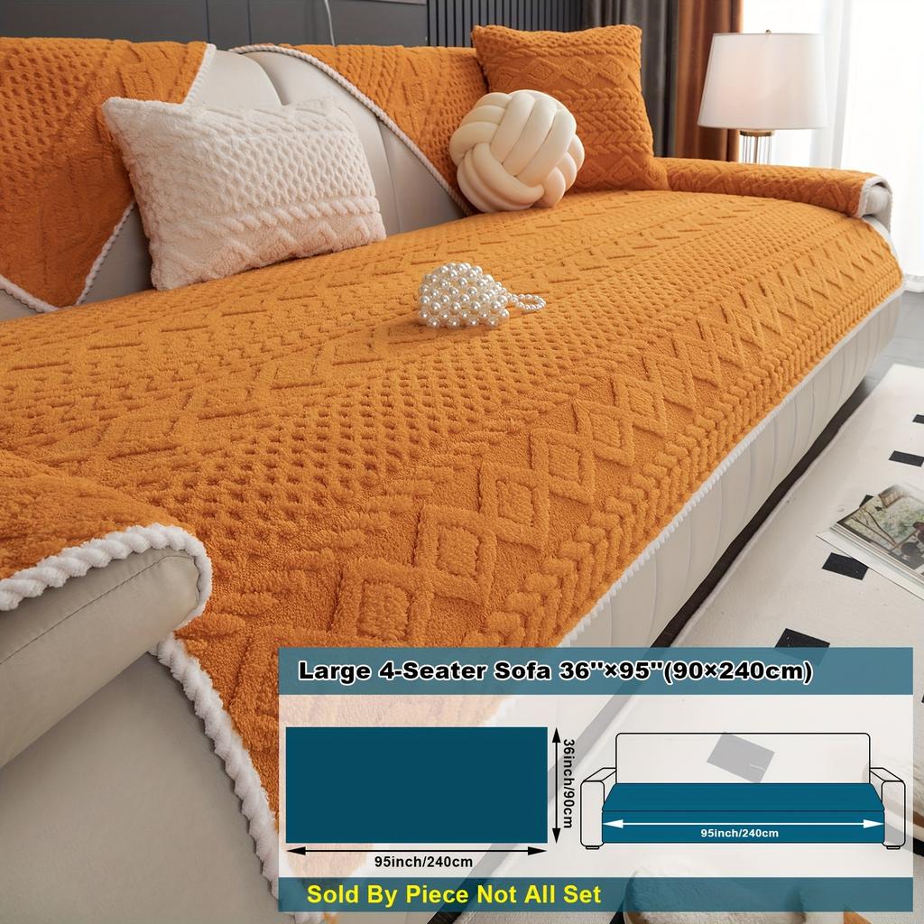 1PC Shu cotton velvet sofa cushion plush sofa cover cloth simple and fashionable four-season universal seat cushion non-slip cover towel cover cloth