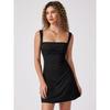 Sexy Backless High Waist Slimming Square Neck Strappy Solid A Line Mini Dress For Women