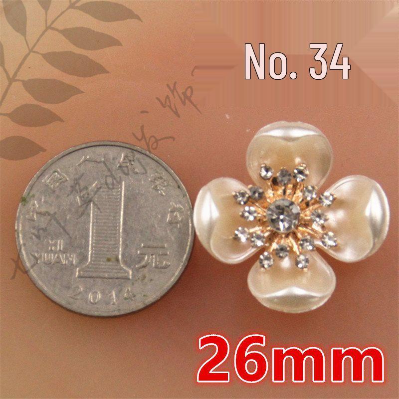 ABS Imitation Pearl Large Flower Center with Three, Four, and Five-Petal Options