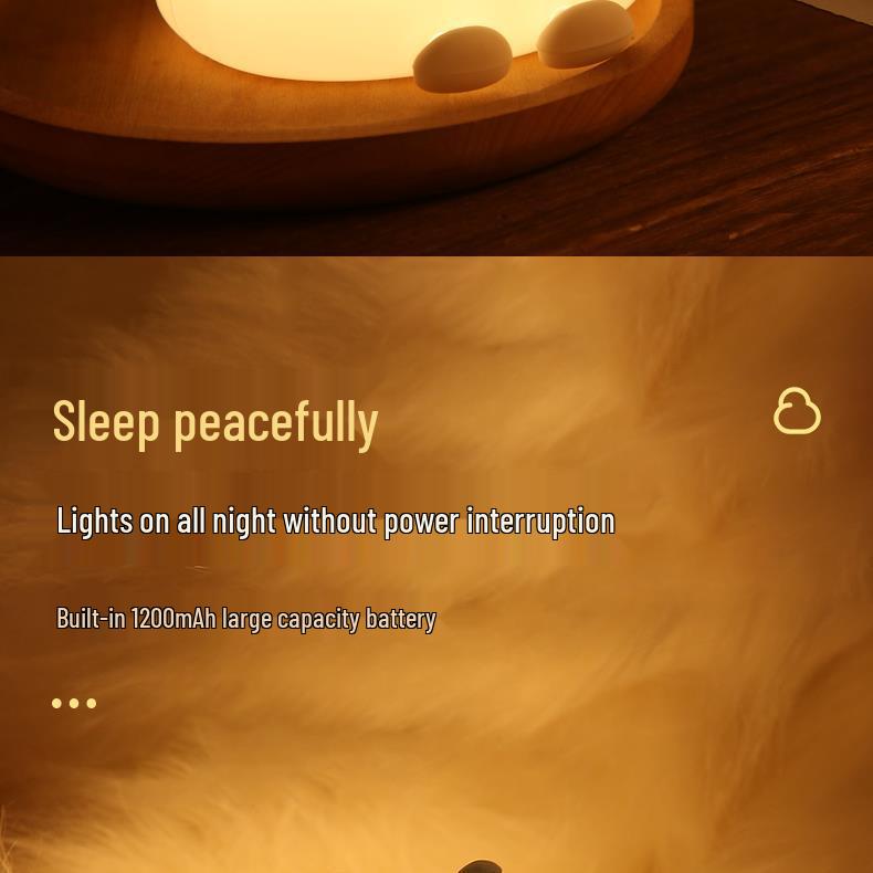 Silicone Cloud Tap Night Light - Ambient Bedside Lamp