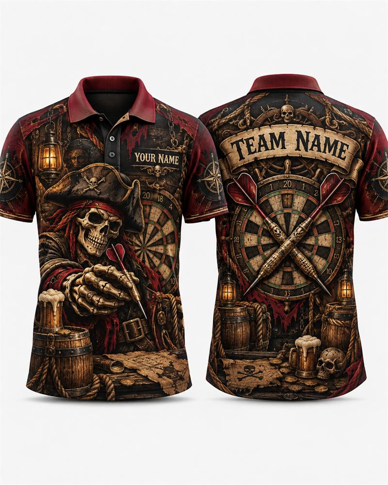 Unisex womenCustom Darts Polo Shirt Men Personalized Team Name 3D Printed Short Sleeve Breathable Sports Jersey for Tournament Training