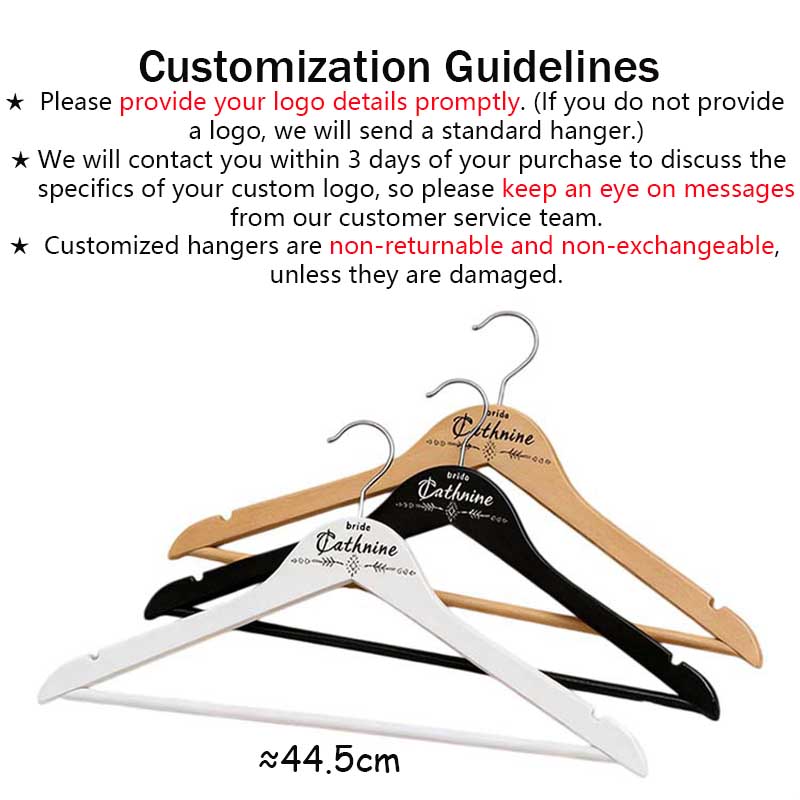 1PCS Personalized Wedding Wooden Hangers,Retro Bride Groom Hanger for Wedding Gift,Custom Engraved Name Logo Bridal Dress Hanger