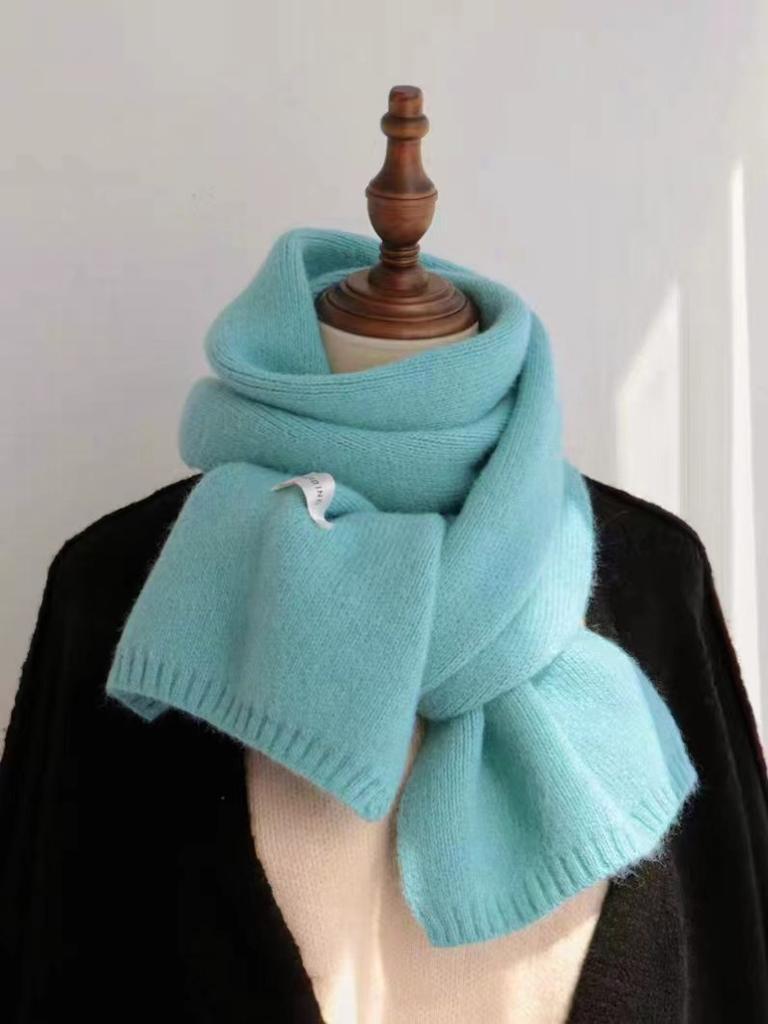 Women Cashmere Blend Scarf Women Winter Warm Thicken Luxury Solid Color Shawl Wraps Female Warm Thick Wool Neckerchief Blanket