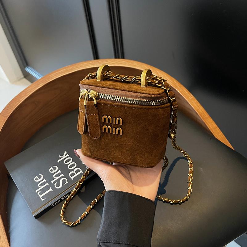 Frosted new chain miu French box bag niche texture women's small square bag personalized shoulder messenger bag