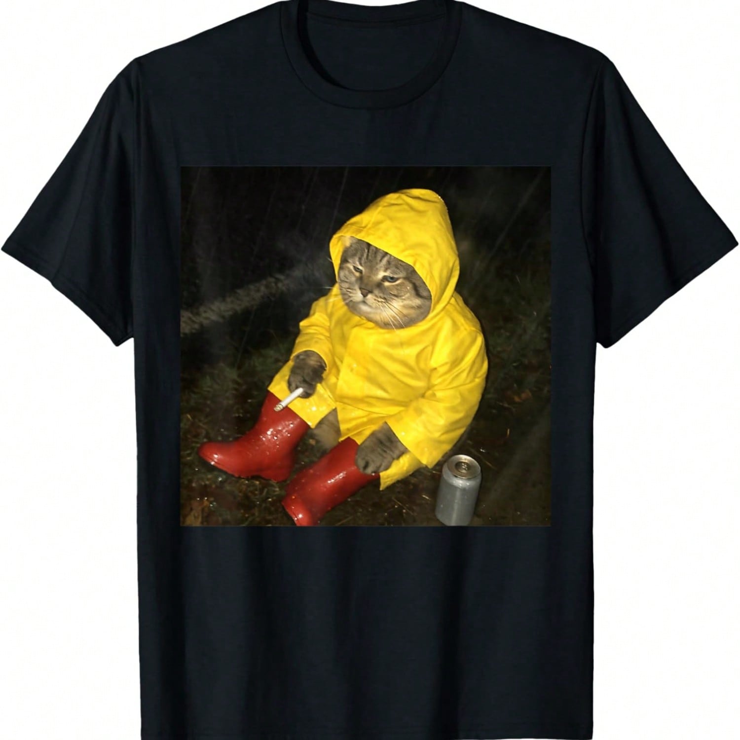 Funny Smoking Cat Cigarette Kitten Gen Z Meme Cat Graphic T-Shirt S разноцветный