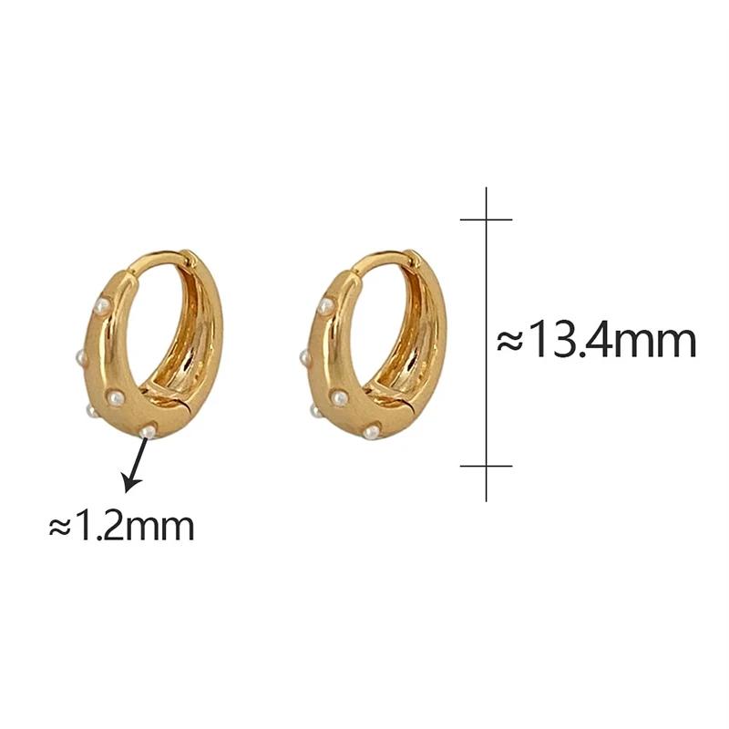 PONYKISS Sterling Silber Perlen Runde Creolen für Damen Minimalistisch Vintage Feiner Geometrischer Schmuck