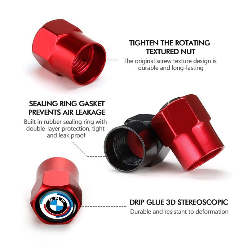 Car Aluminum Alloy Tire Valve Stem Caps Decorative Tires Dustproof Accessories For BMW E36 E39 E87 E60 E46 E53 E90 F10 F20 F25