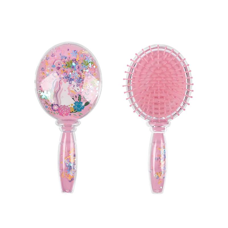 Macaron Cartoon Heart Air Cushion Massage Comb for Kids - Cute and Fluffy Design