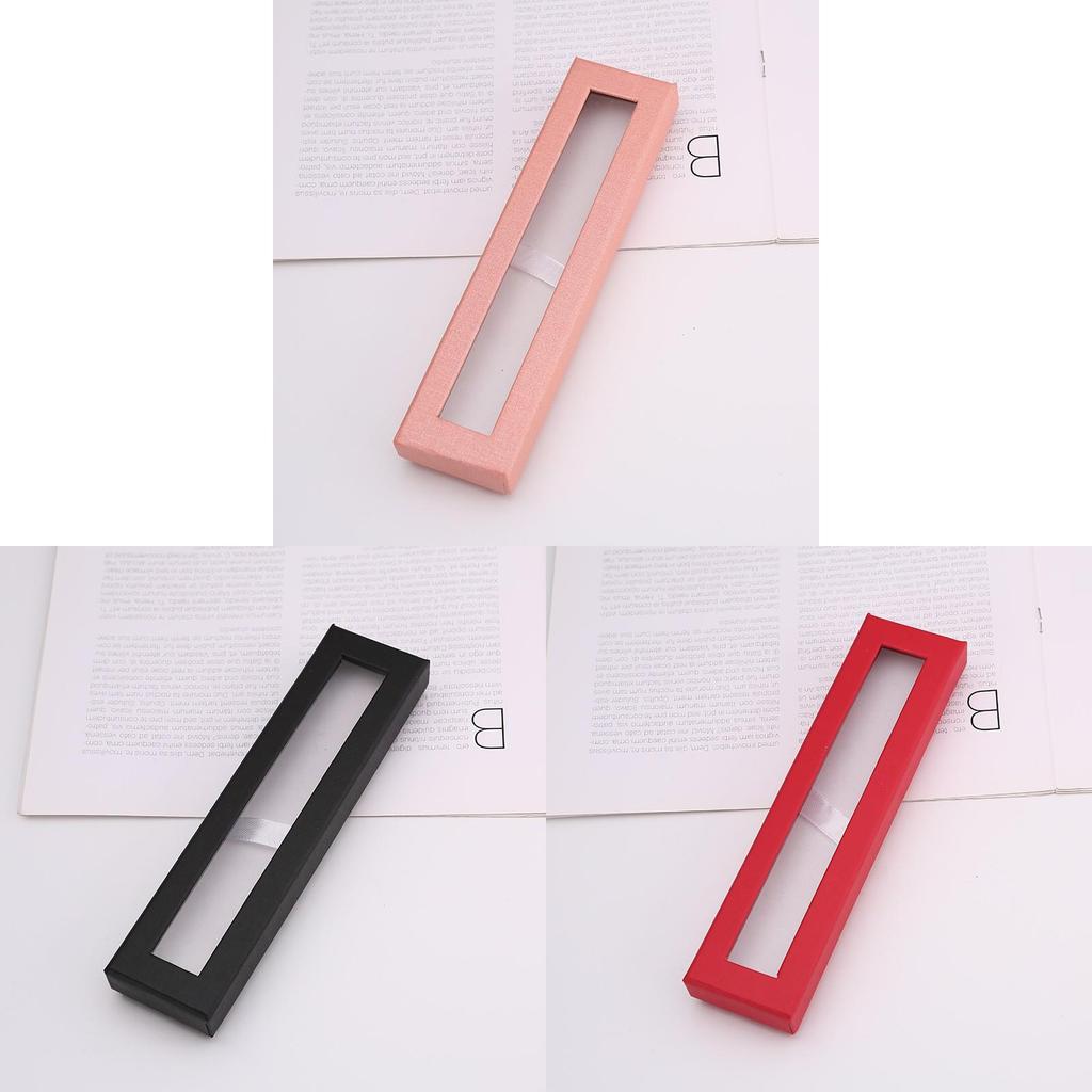 Creative Transparent Pen Box With Window Cover For Office Supplies And Gift Use