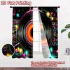 2D flat printing 2pcs Curtain Window Treatment Curtains Colorful Musical Vinyl Design Digital Printed Polyester Drapes Festive