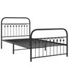 Metal Bed Frame with Headboard and Footboard Black 100 X 190 Cm