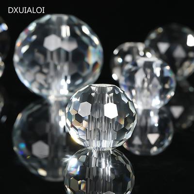 Sfera di cristallo trasparente Foratura centrale Palla di vetro Decorazione Arredamento per la casa Accessori fai da te fatti a mano Minimalismo moderno 1 pz