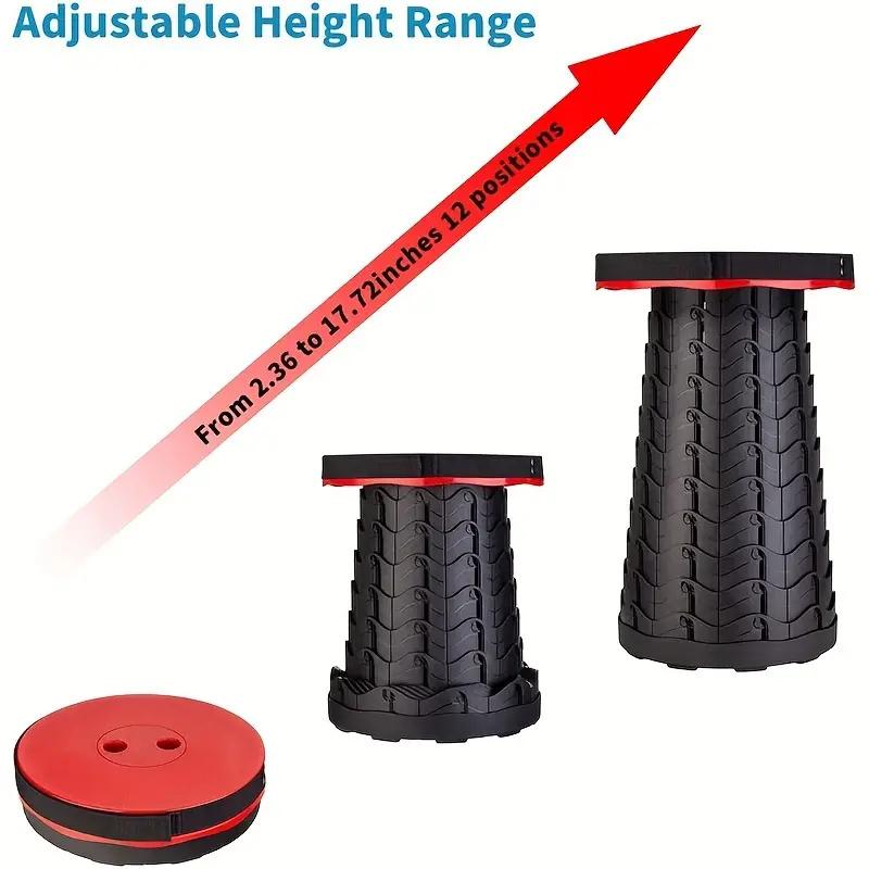 1pc Round Folding Desk New Collapsible Portable Picnic Seat Lightweight Outdoor Camping Chair Retractable Travel Folding Desk