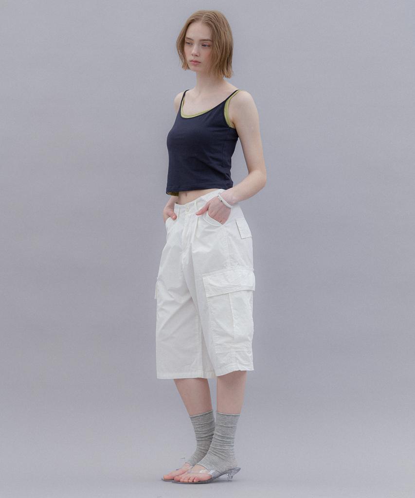 Aendeuel Wide Cargo Bermuda Pants - Ivory