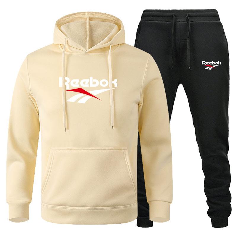 Fashion Printed Sweatshirt Pants Set Men Casual Sports Two-piece Head Thickened