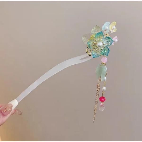 Horquilla de Flores de Lujo Ligero Para Mujer Estilo Chino Floral Mariposa Borla Palillo para el Cabello Elegante Joyería de Metal Horquilla Pinzas para el Cabello