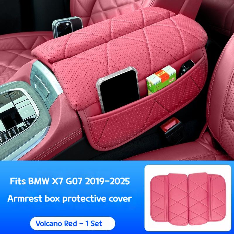 Per BMW X5 X6 X7 G05 G06 G07 2019-2025 copertura protettiva in pelle per scatola bracciolo X5L imbottitura rialzante bracciolo controllo centrale accessori