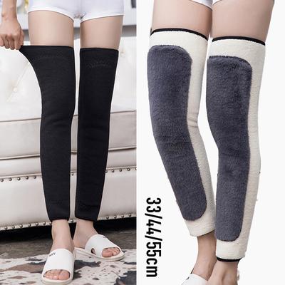 1Pair Winter Artificial Wool Knee Pads Furry Leg Warmer Faux Lamb Velvet Thicken Knee Sleeve Knee Support Thermal Leg Sleeves
