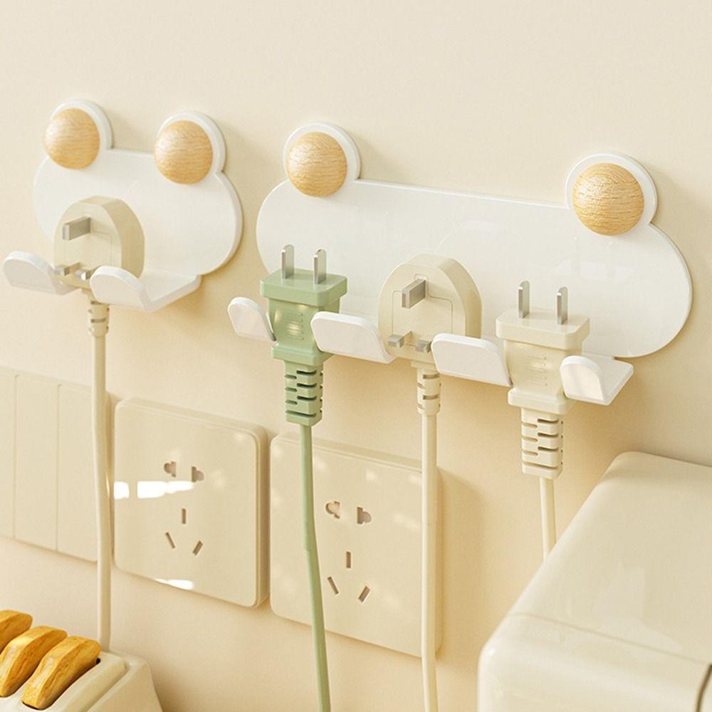 Punch-free Power Plug Socket Holder Cartoon Animals Wall Storage Hook Socket Storage Rack  for Home