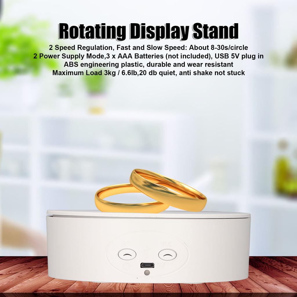 360 Degree Rotating Display Stand Maximum Load 6.6lb Electric Rotating Turntable for Wine Bottles Cosmetics Watches