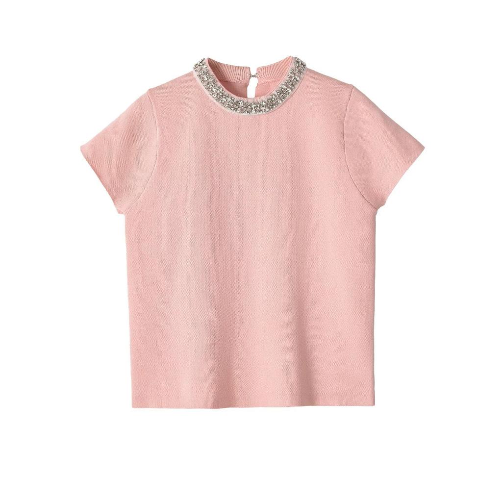 European and American style French women's clothing fashion jewelry decorative knitted top + wide pleated knitted mini skirt