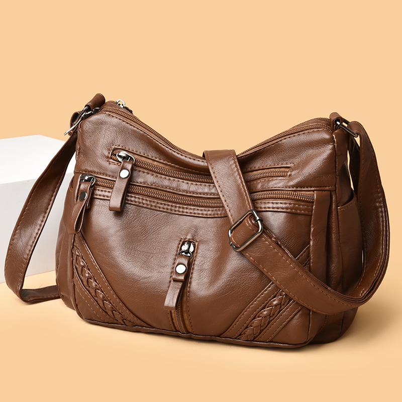 Dameveske Mor Crossbody-veske Stor kapasitet Flerroms Skulderveske