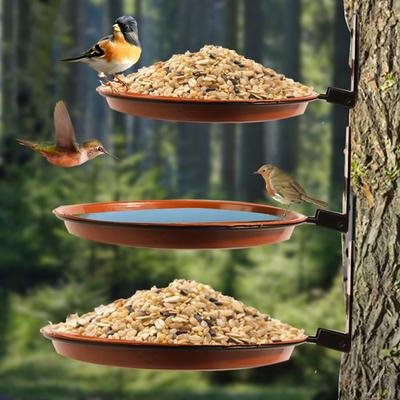 Cuenco Comedero para Pájaros Colgante de Pared de 2/3 Capas Bañera para Pájaros Montada en Árbol Bandeja Spa Resistente a la Intemperie para Barandilla de Balcón Jardín Atrae a los Pájaros