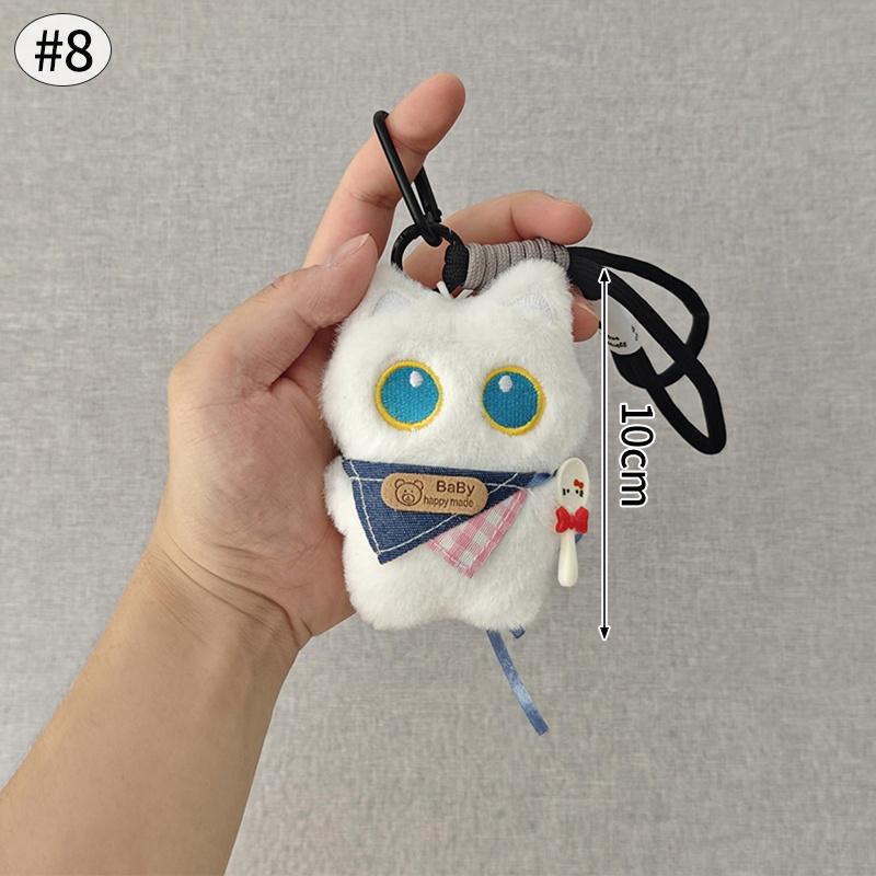 Black Cat Keychain Accessories Plush Stuffed Kitten Pendant Kawaii Cat Couple Keyrings Bag Charm Birthday New Year Party Favors