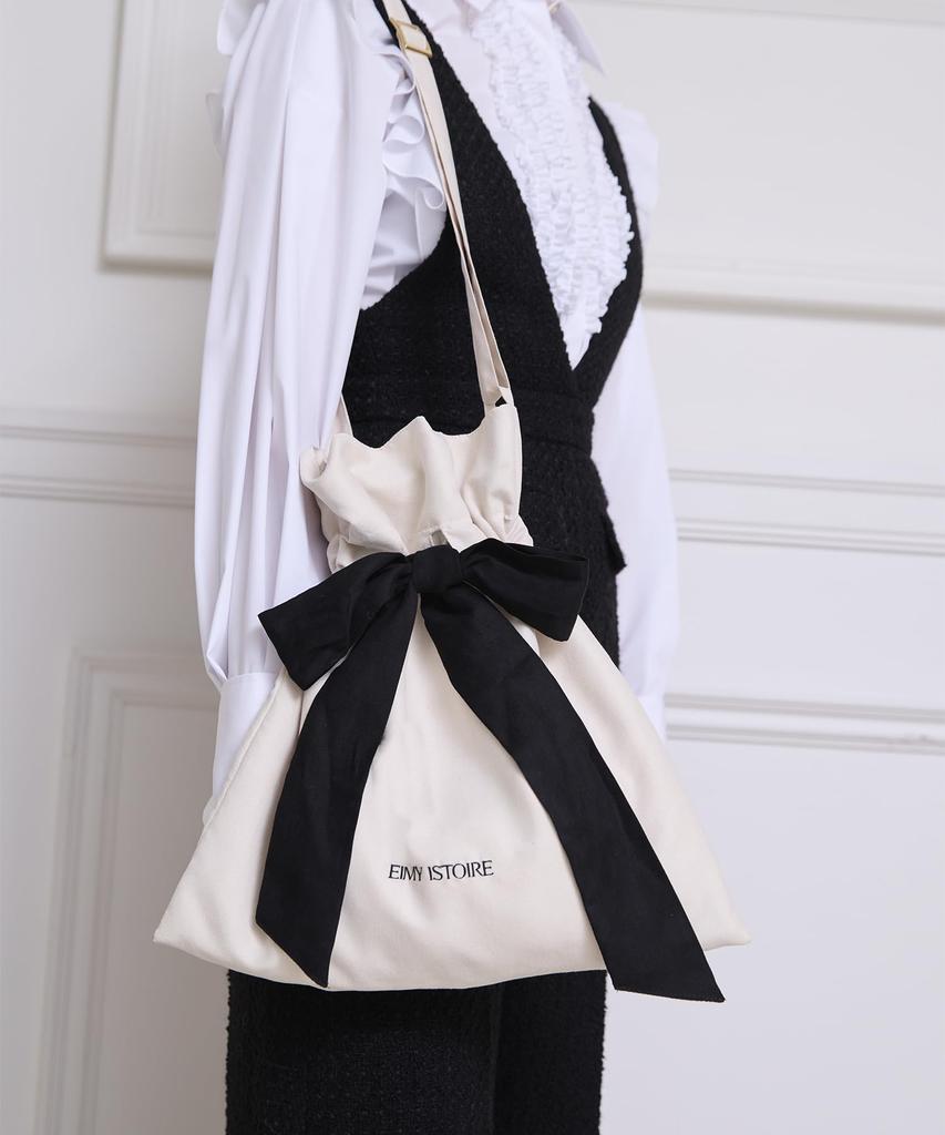 EIMY Logo Ribbon Tote (Black)