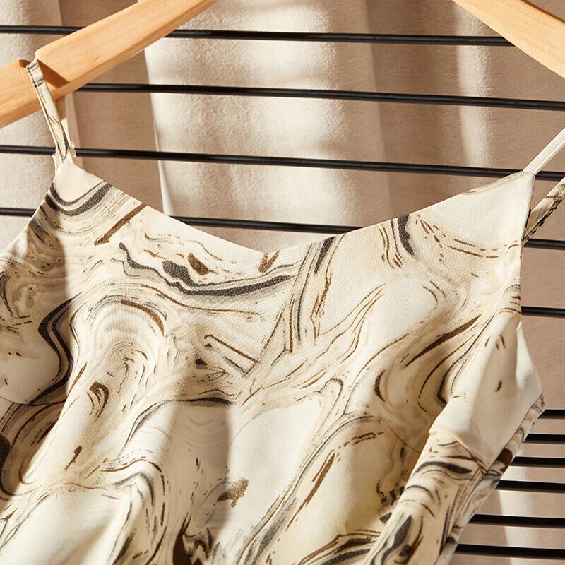 Shangdubila French Print Strappy Midi Dress