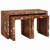 Nesting Table Set 3 Pcs Brown Solid Upcycled Wood