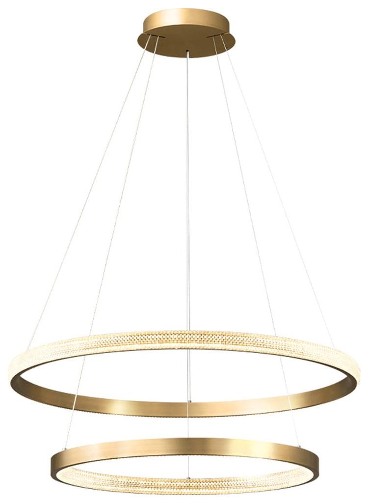Zing Ring Double 80 A - LED chandelier 80cm two rings gold brass