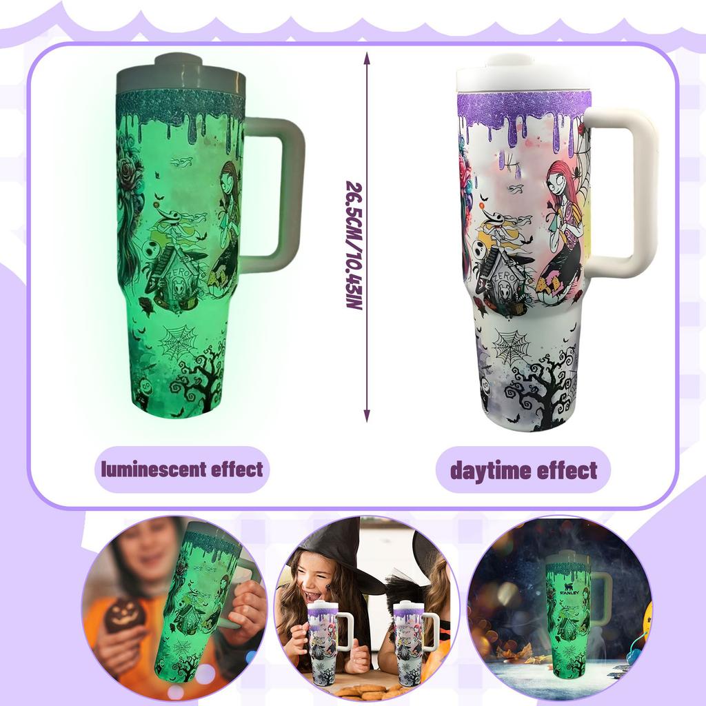 Halloween Luminous Cup 304 Stainless Steel Large Capacity Thermos- Cup High Value Car Thermos- Cup