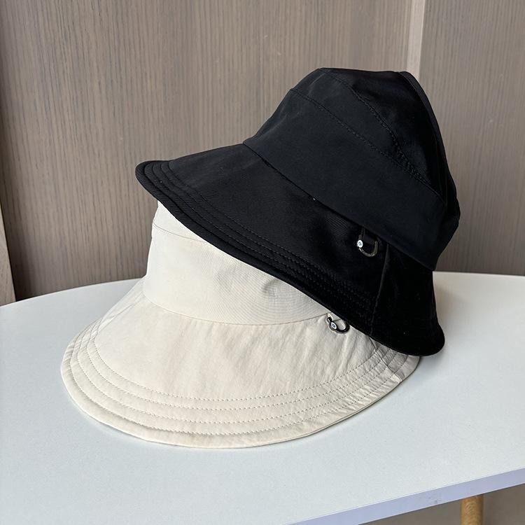 New simple sunscreen hat women's summer half-empty top big brim sunshade cloth hat ponytail sports sun hat tide