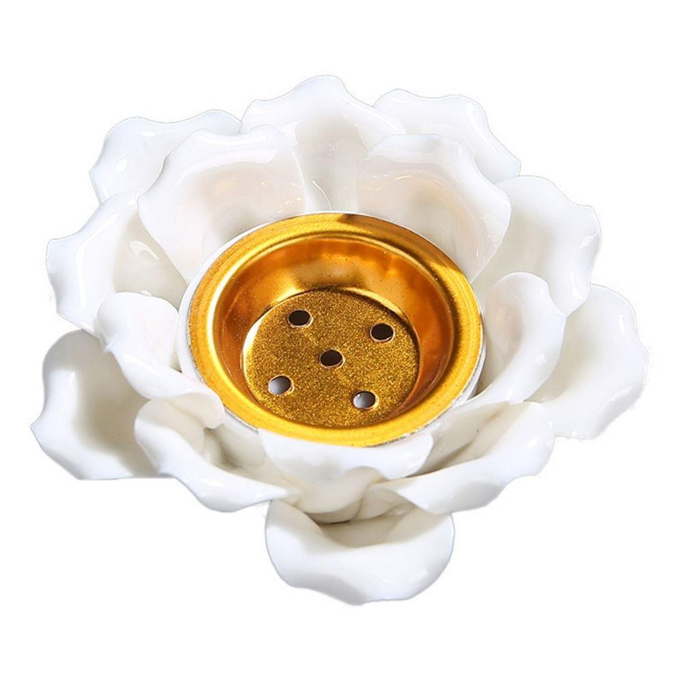 Handmade Ceramic Incense Burner Detachable Incense Burning Tray Lotus Aromatherapy Holder  Home