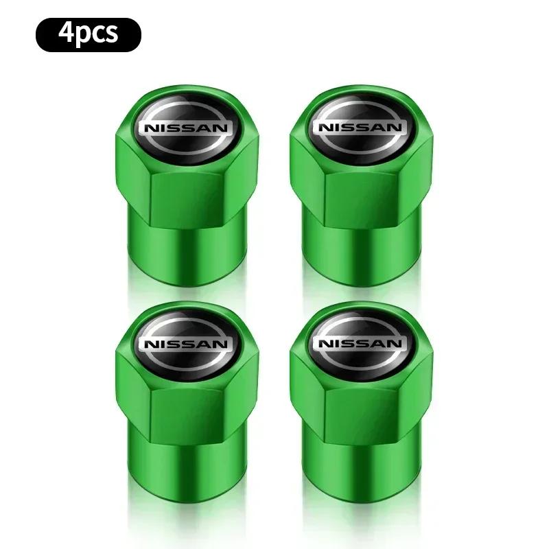 2025 Hot New For Nissan 4Pcs Fashion Metal Hexagonal Car Wheel Tire Valve Ventil Caps For Nissan Qashqai X J10 J11 Trail Tiida J